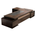 Urban Walnut Executive Desk with Storage