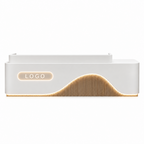 Contemporary Reception Counter with LED Fluted Panel and Custom Logo
