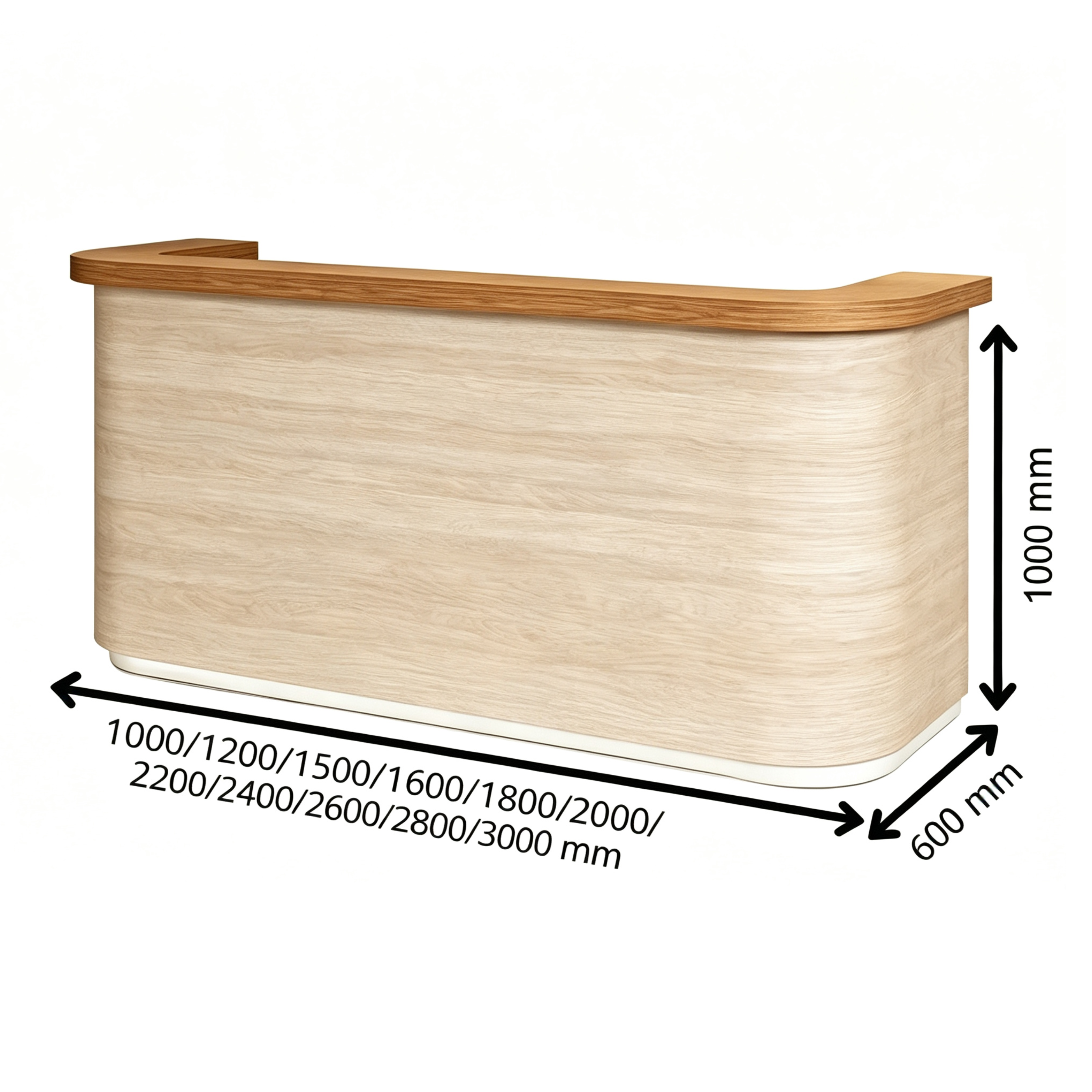 Boutique Reception Desk with Timber Top and LED Plinth