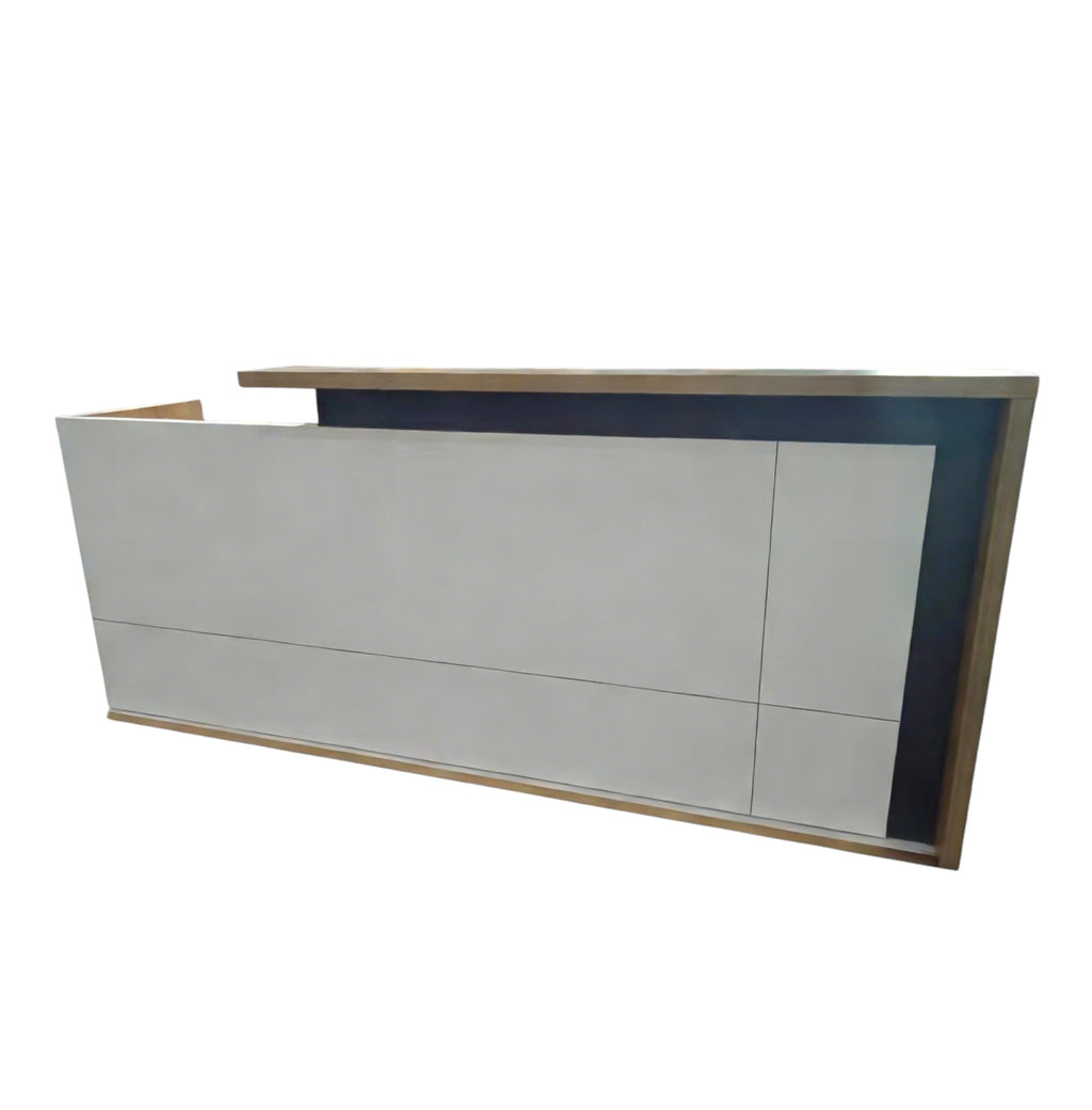 Minimalist Reception Desk with Timber Return Top
