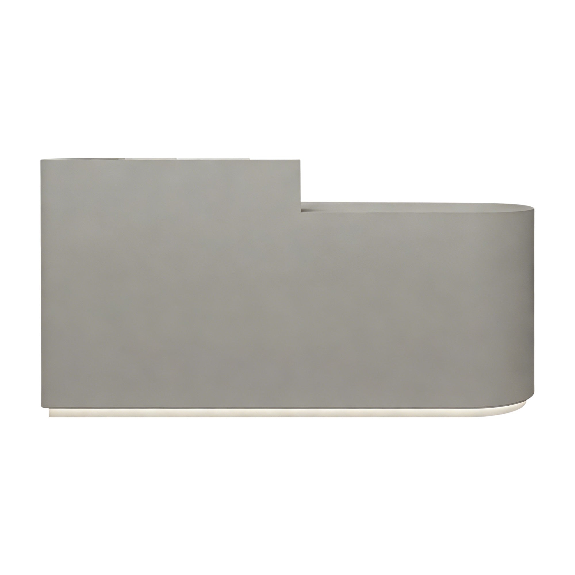 Minimalist L-Shaped Reception Desk with LED Plinth