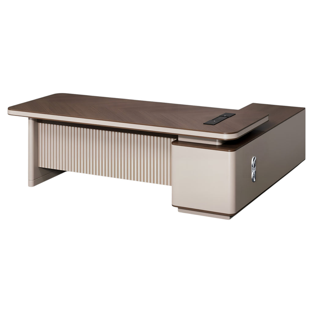 Designer Executive Desk with Textured Front Panel