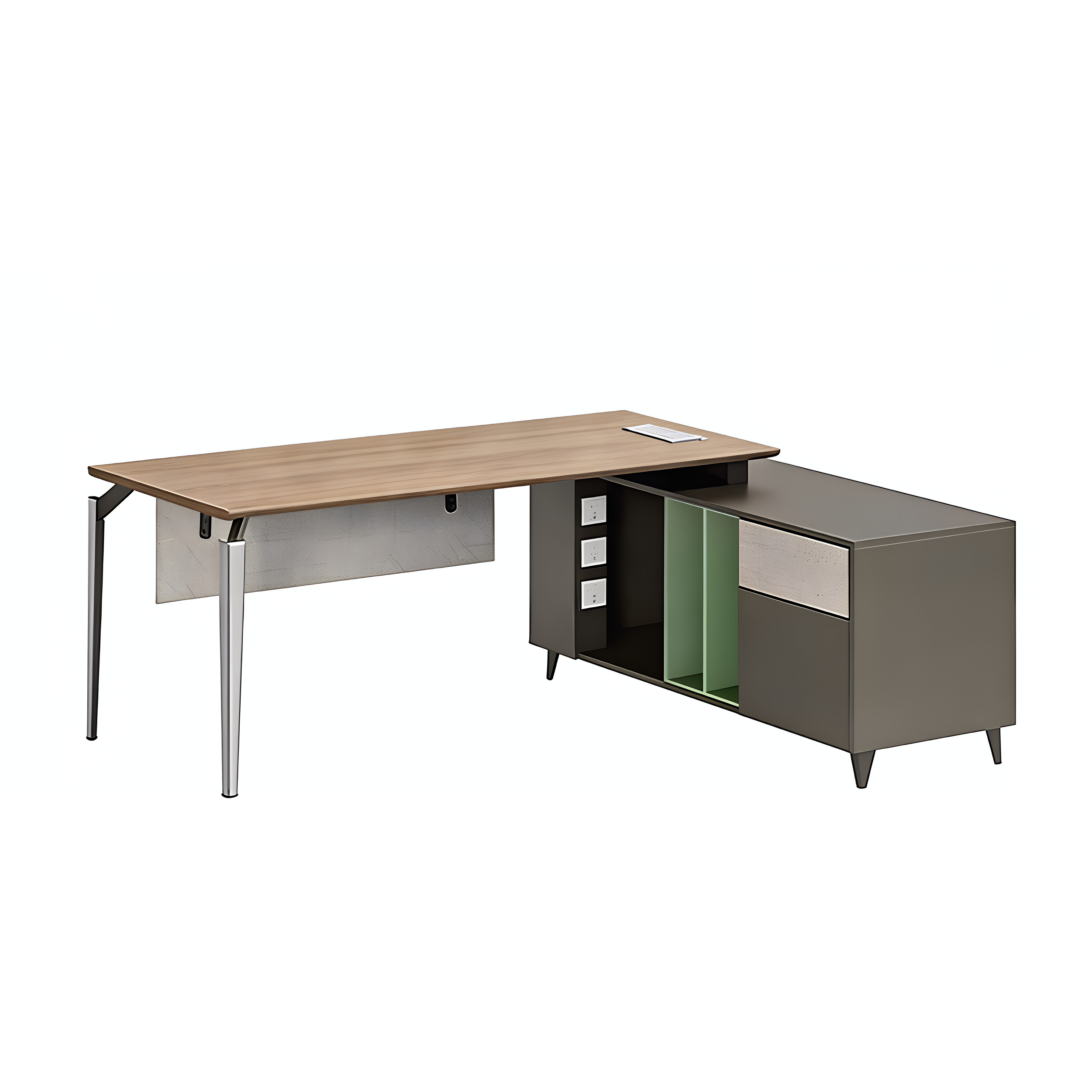 Minimalist Executive Desk with Open Return Storage