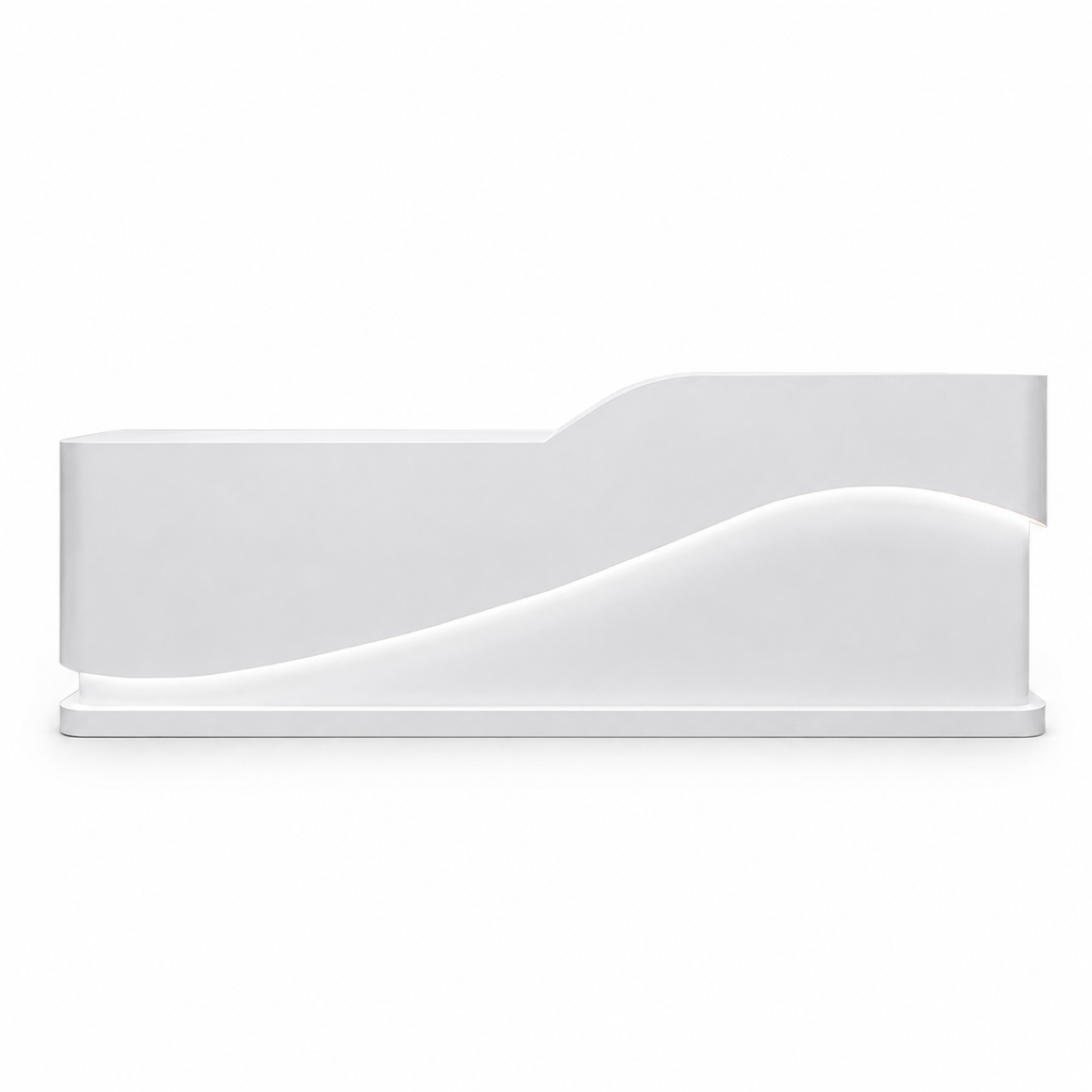 Modern Wave LED Reception Desk