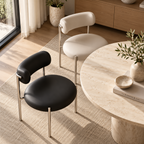 Modern Upholstered Dining Chair with Sculpted Backrest & Colour Options