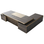 Contemporary CEO Desk with Integrated Storage Return