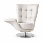 Modern Swivel Lounge Chair with Integrated Side Table
