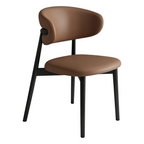 Modern Upholstered Home Chair with Curved Backrest and Solid timber Legs