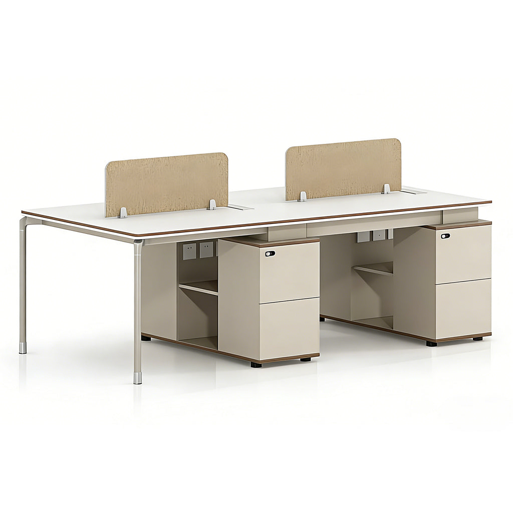 Shared Office Workstation with Storage Units