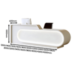 Modern LED Lit Office Reception Desk Eco Friendly E1 Grade with Lockable Storage