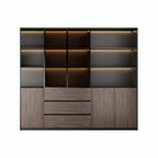 Premium Executive Storage Cabinet with Open Display Shelves
