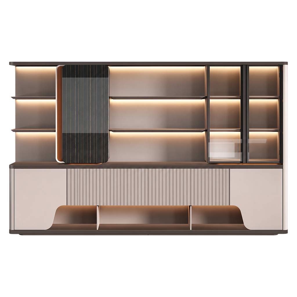 Commercial Storage Cabinet with Fluted Door Detail