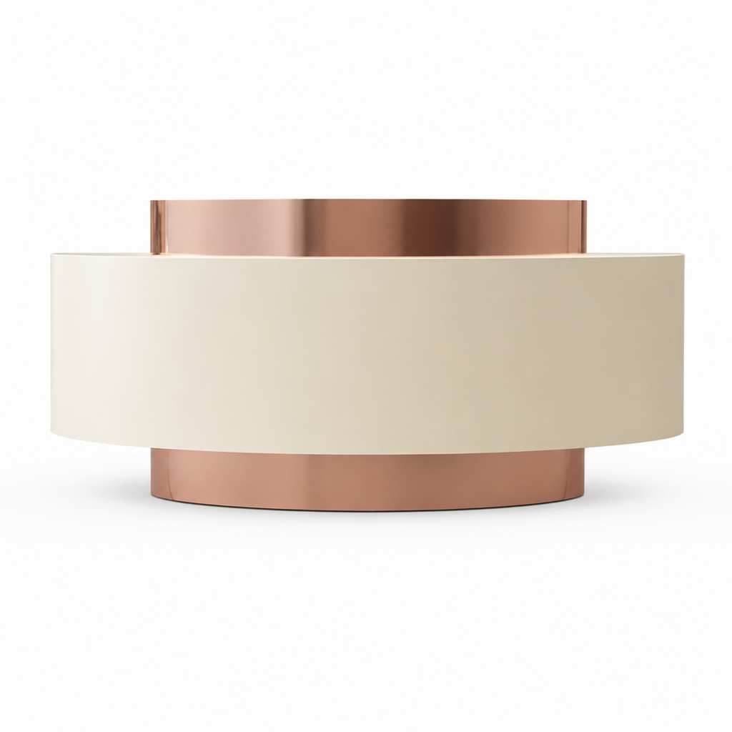 Curved Reception Counter with Custom Branding and Integrated Storage