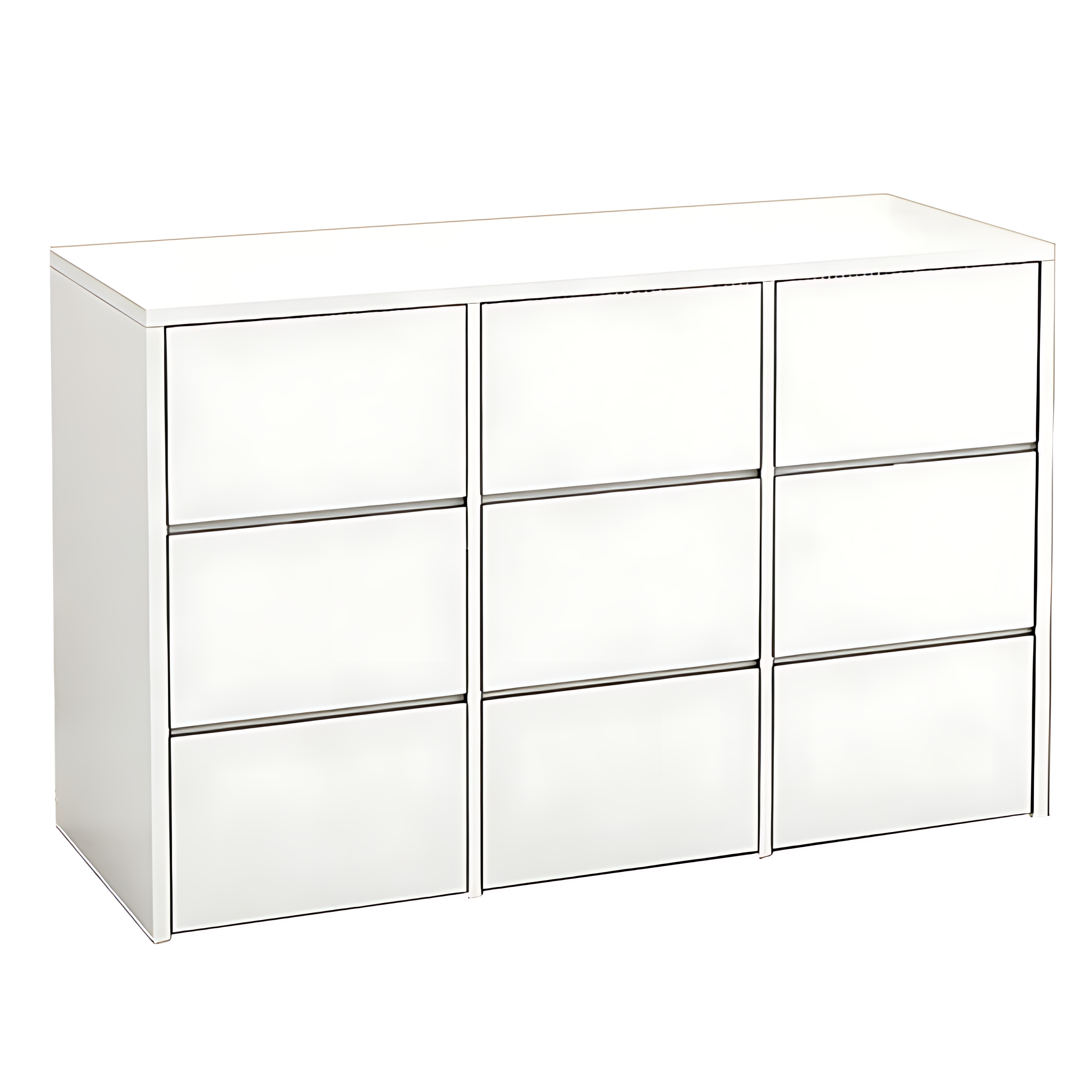 Walnut Boutique Reception Counter with Deep Drawers