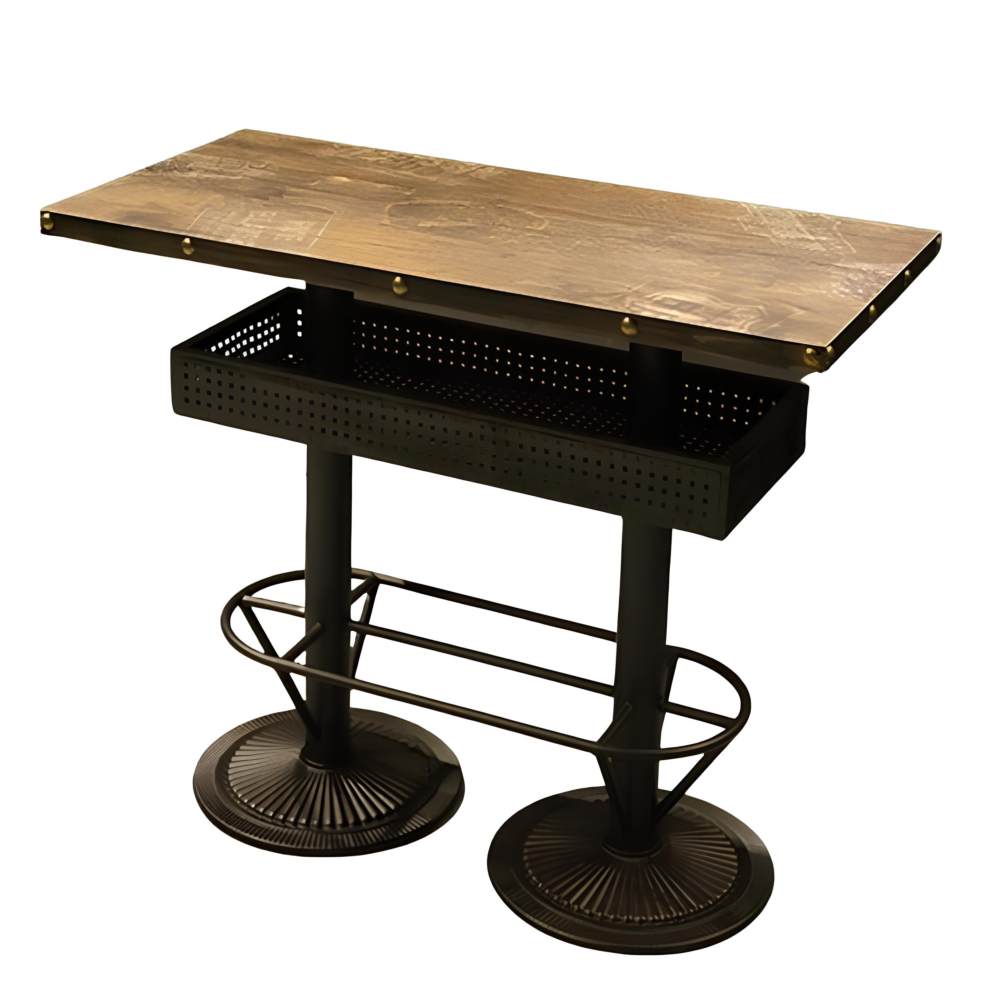 Hospitality Bar-Height Table with Padded Stools