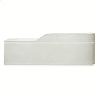 Sleek Curved Reception Counter with Concealed Storage and Service Ledge