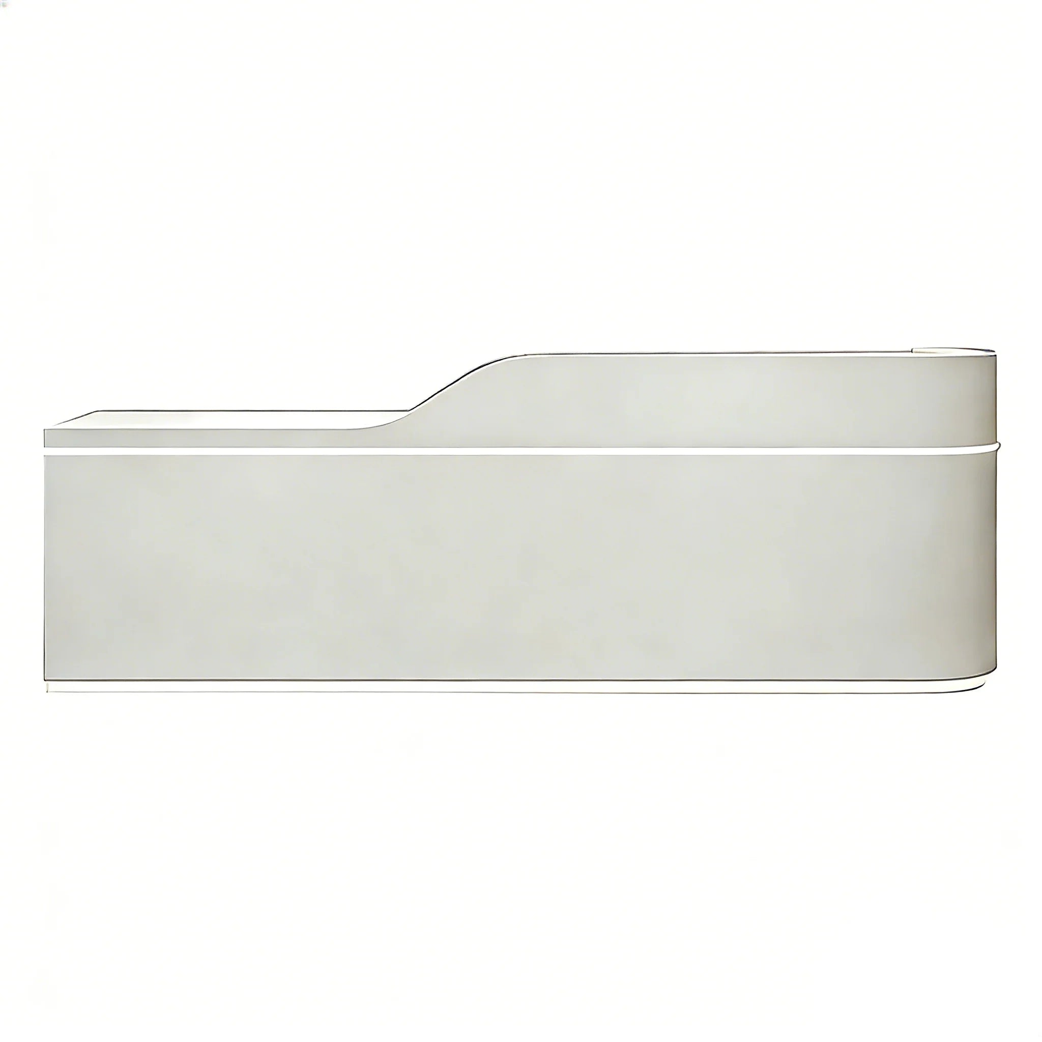 Sleek Curved Reception Counter with Concealed Storage and Service Ledge