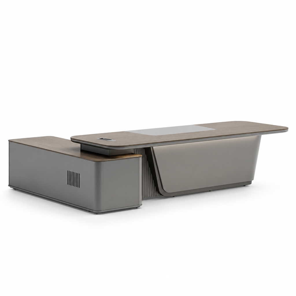 Modern Executive Office Desk with Smart Lock and Ambient LED Lighting