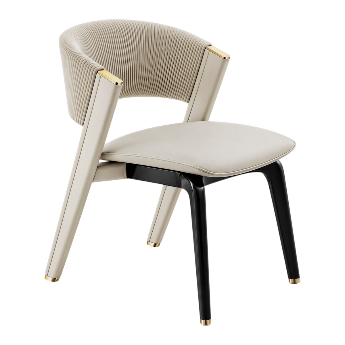 Modern Dining Armchair with Ribbed Upholstery and Colour Options