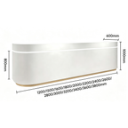 Modern Curved Reception Desk with Soft LED Glow and Dual Workstations