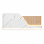Modern LED Reception Counter with Rounded Corner Design