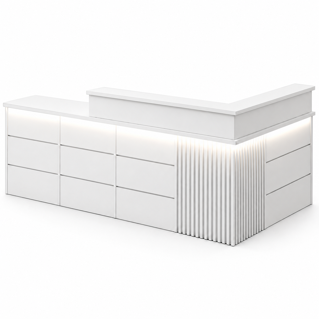 Modern Classic LED Reception Desk with Storage