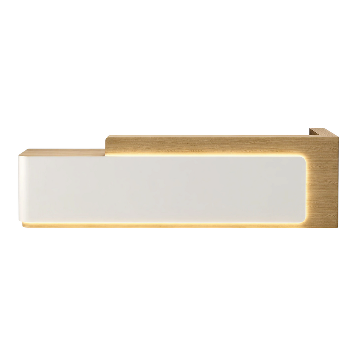 Contemporary Reception Counter with Illuminated Branding Panel
