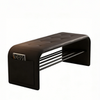 Padded Hallway Shoe Bench with Dual Rails