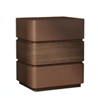 Contemporary Bedside Cabinet with Woodgrain Accent