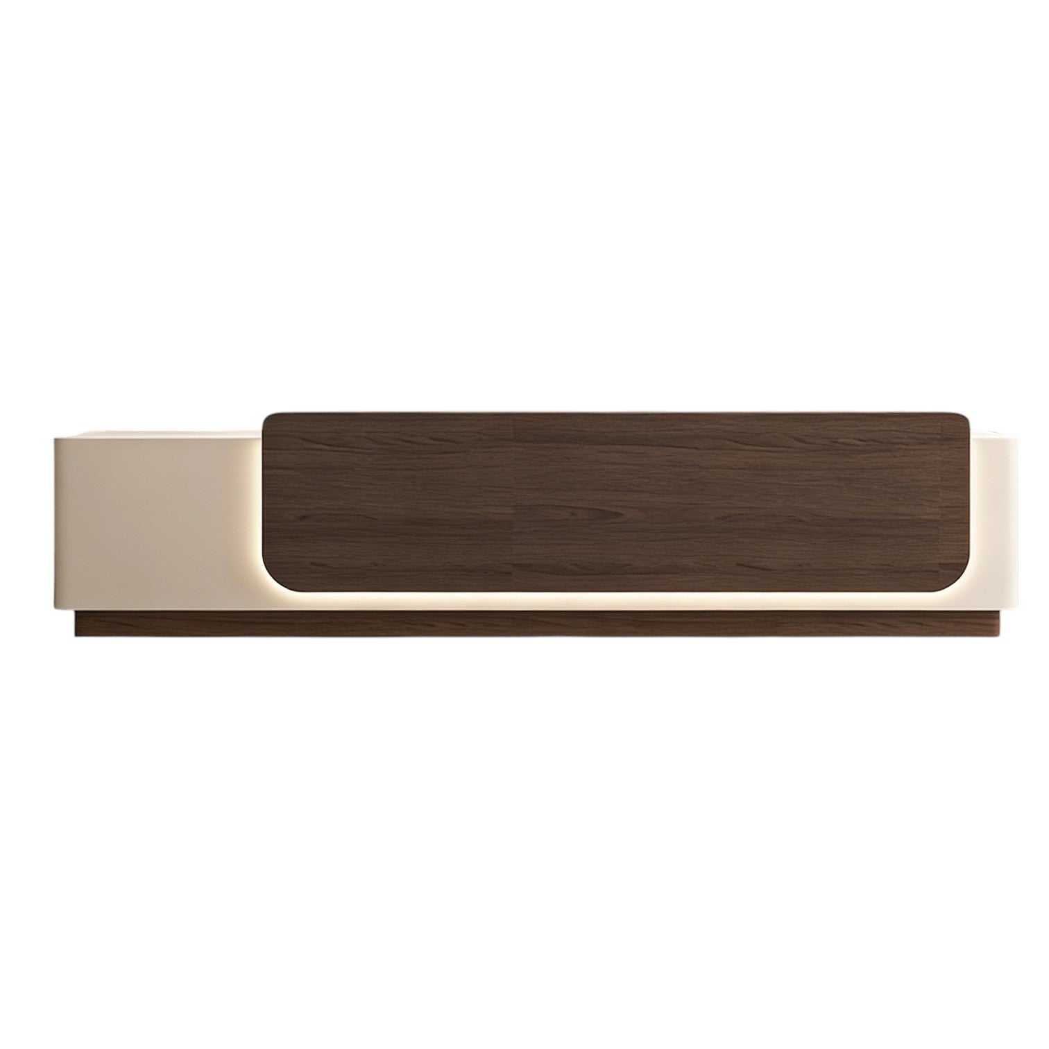 Contemporary Reception Desk with Backlit Timber Feature