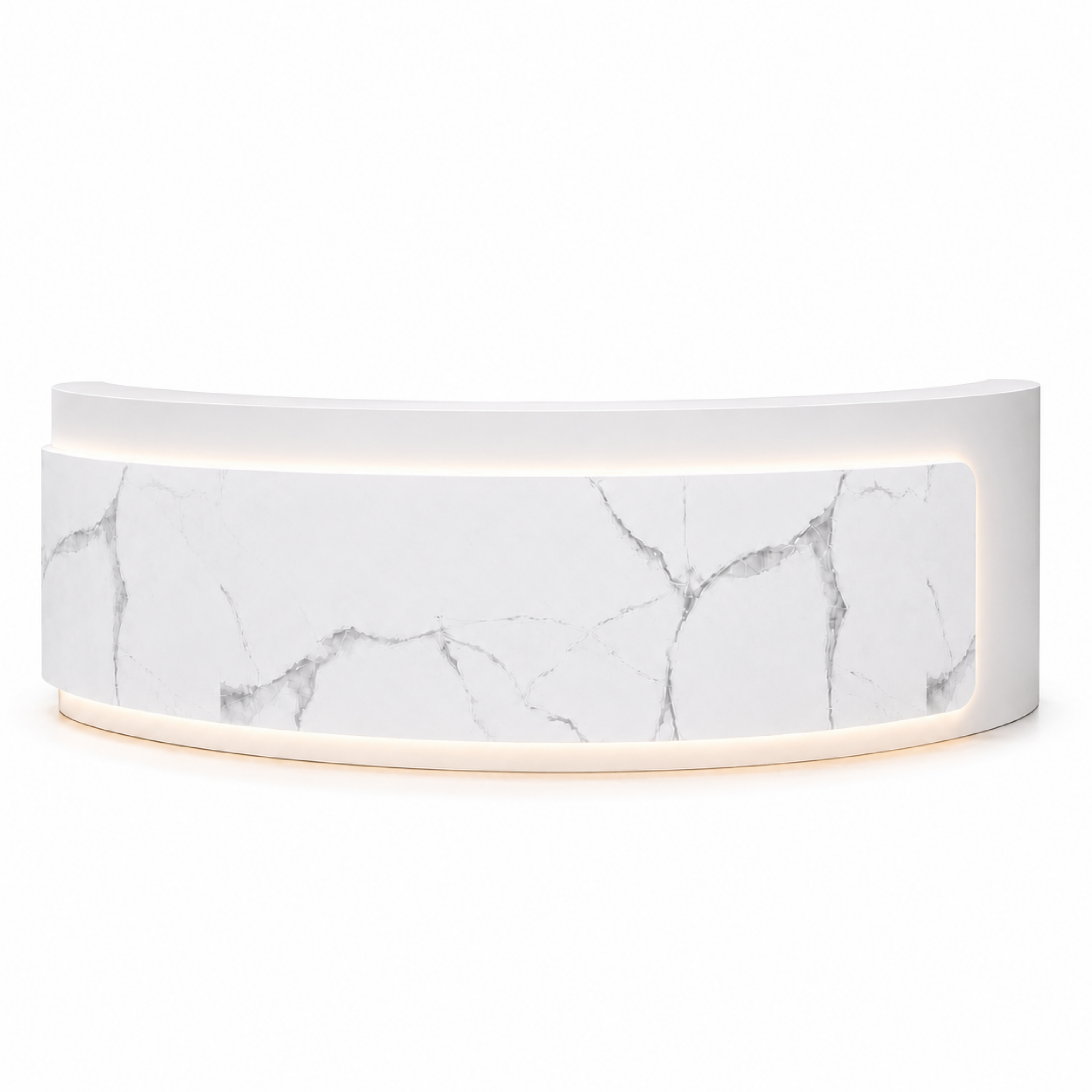 Premium Curved Reception Counter with Integrated LED Lighting