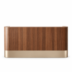 Modern Reception Counter Featuring Curved Safe Corners And Custom Brand Mark