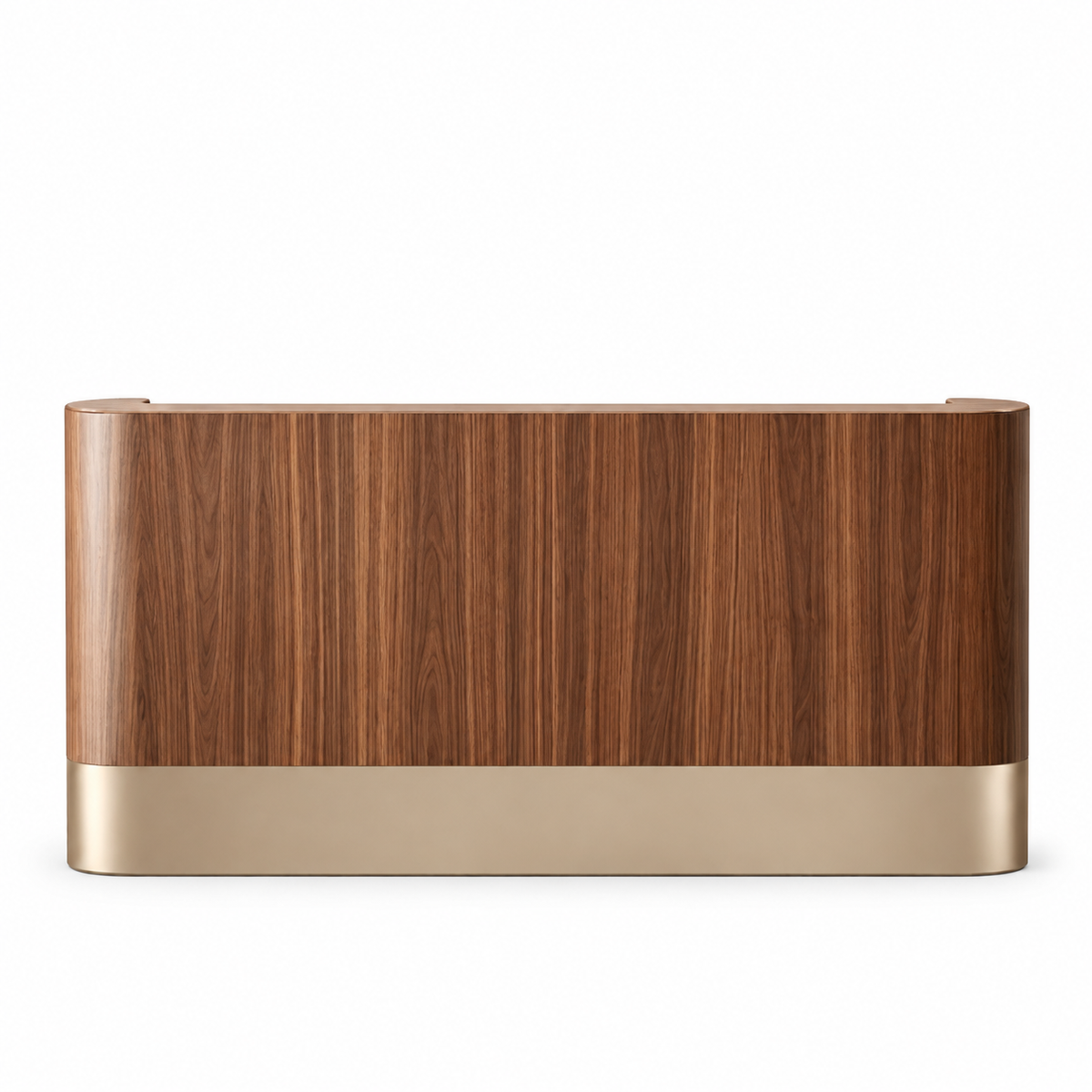 Modern Reception Counter Featuring Curved Safe Corners And Custom Brand Mark