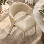 Modern Dining Armchair with Ribbed Upholstery and Colour Options