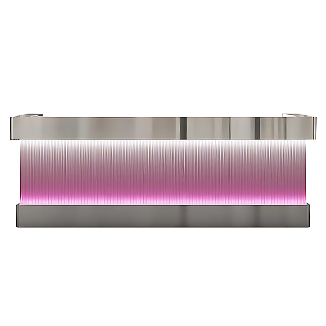 Stainless Steel Salon Reception Desk with LED Acrylic Front