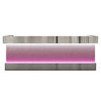 Stainless Steel Salon Reception Desk with LED Acrylic Front