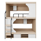 Integrated Privacy Bunk Bed with Storage Staircase