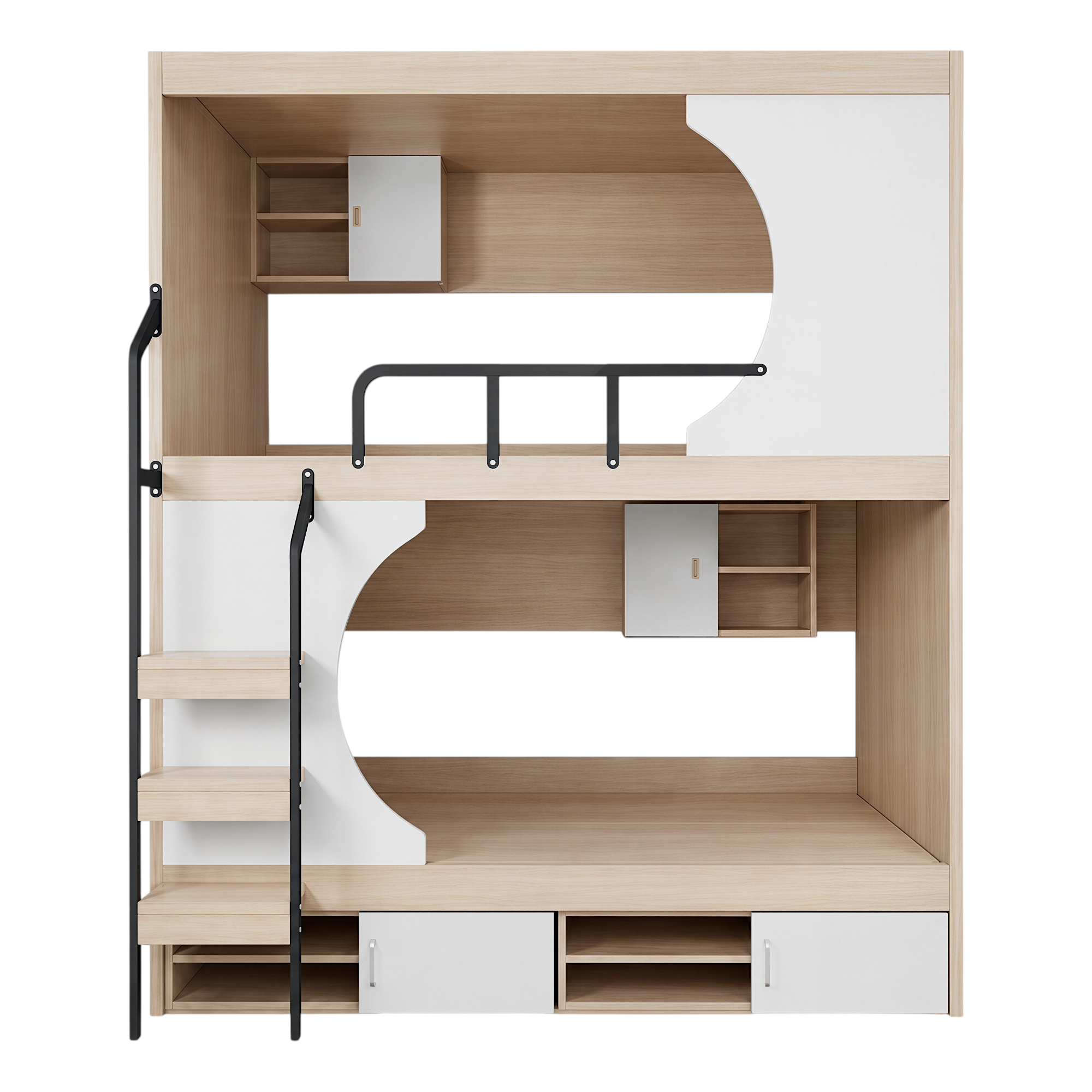 Integrated Privacy Bunk Bed with Storage Staircase