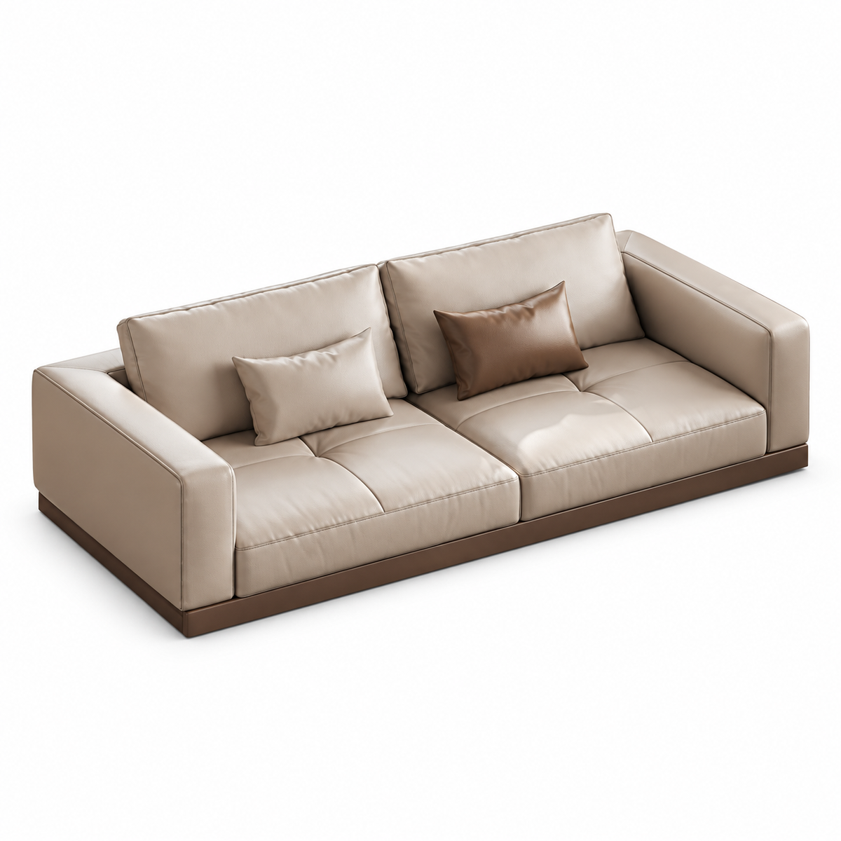 Premium Leather Sofa with Deep Seating and Solid Timber Frame