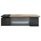 Commercial Executive Desk with Slatted Privacy Panel
