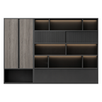 Modern Filing Cabinet with Open Display Shelves