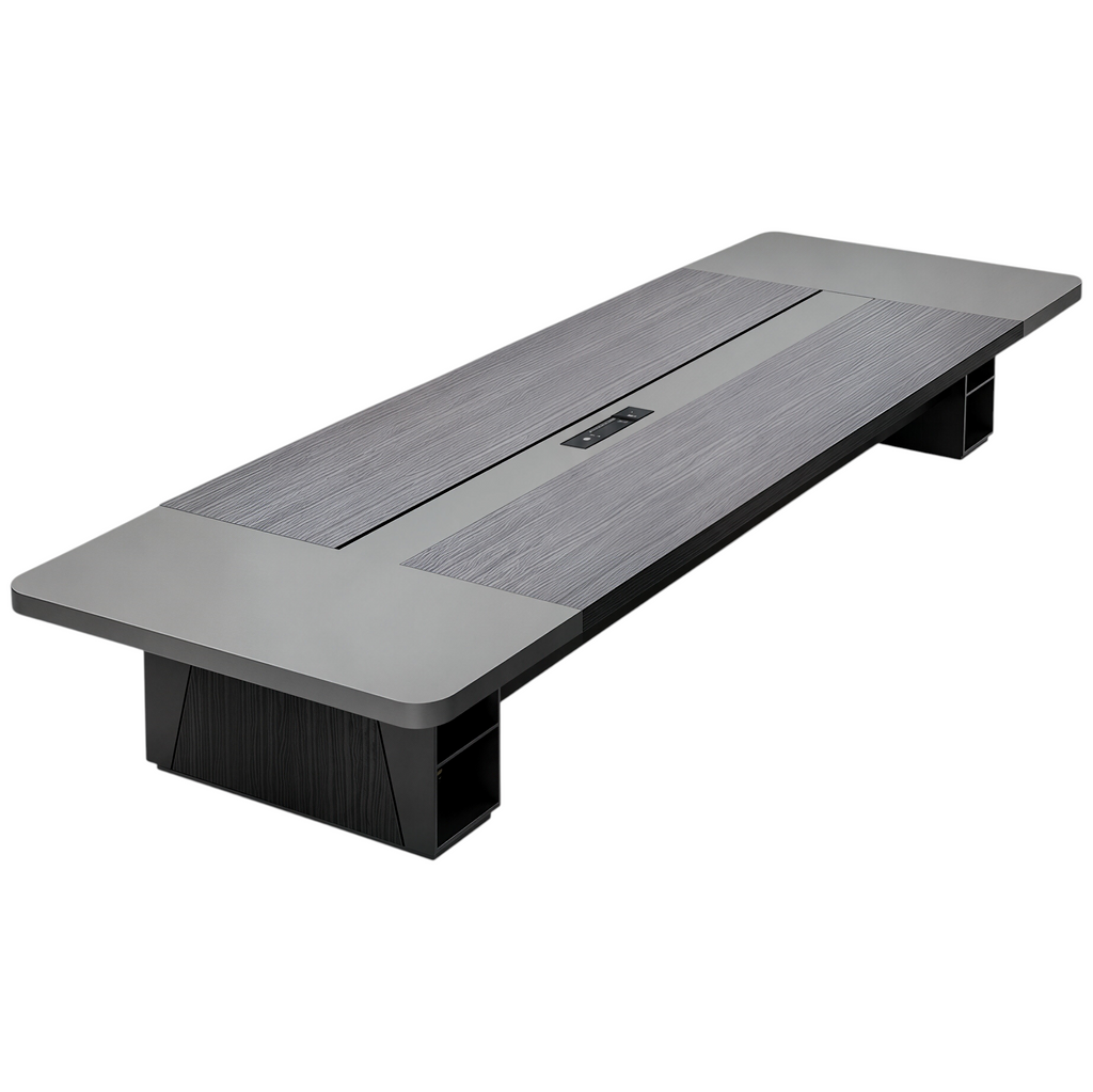 Premium Executive Dual-Tone Boardroom Table with Integrated Power