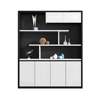 Contemporary Open-Style Storage Cabinet with White Wood Grain Finish