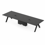 Black Executive Conference Table with Built-In Power Access