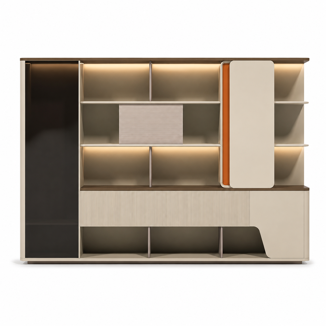 Modern Executive Storage Wall Unit with Wardrobe
