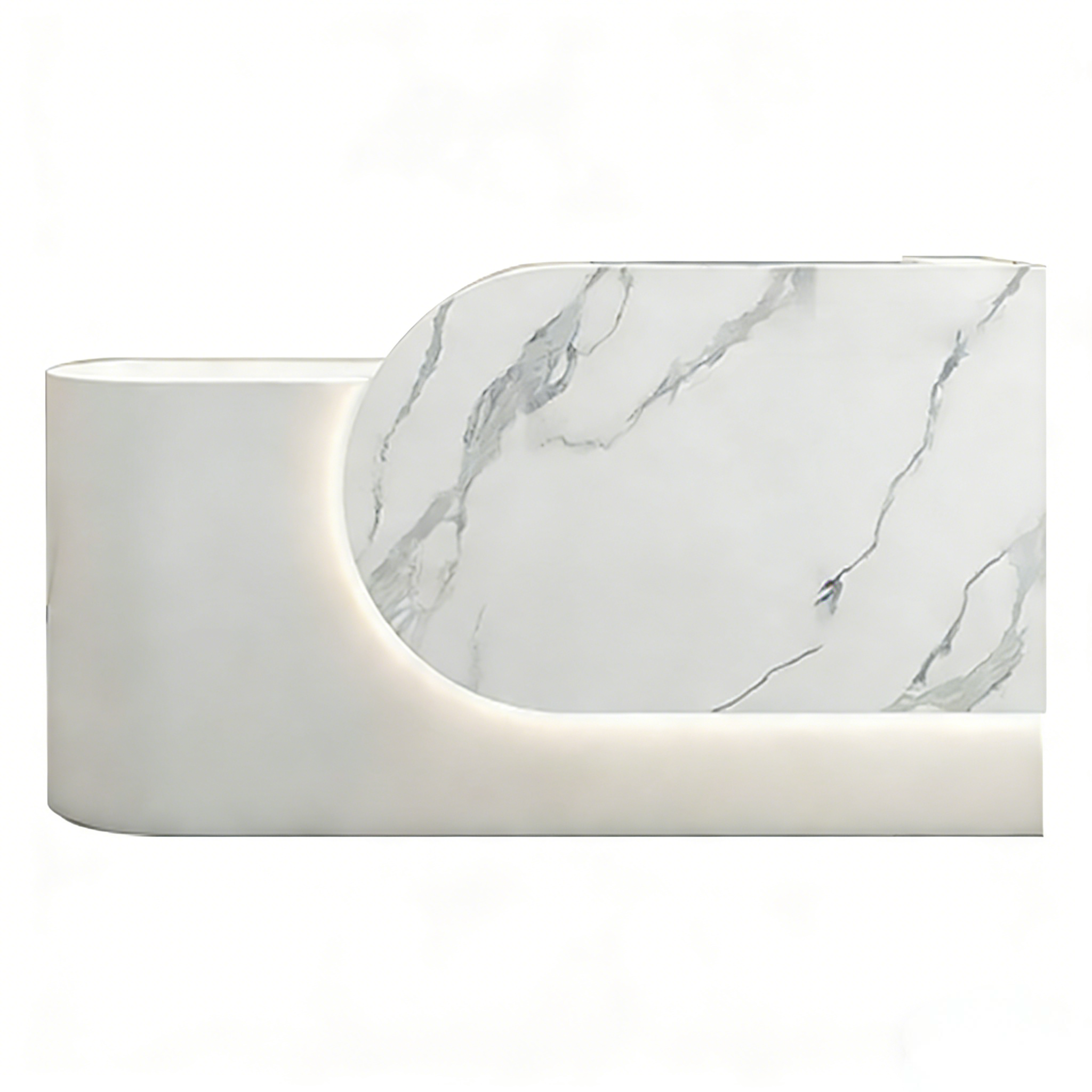 Compact Curved Reception Counter for Beauty and Skin Clinics