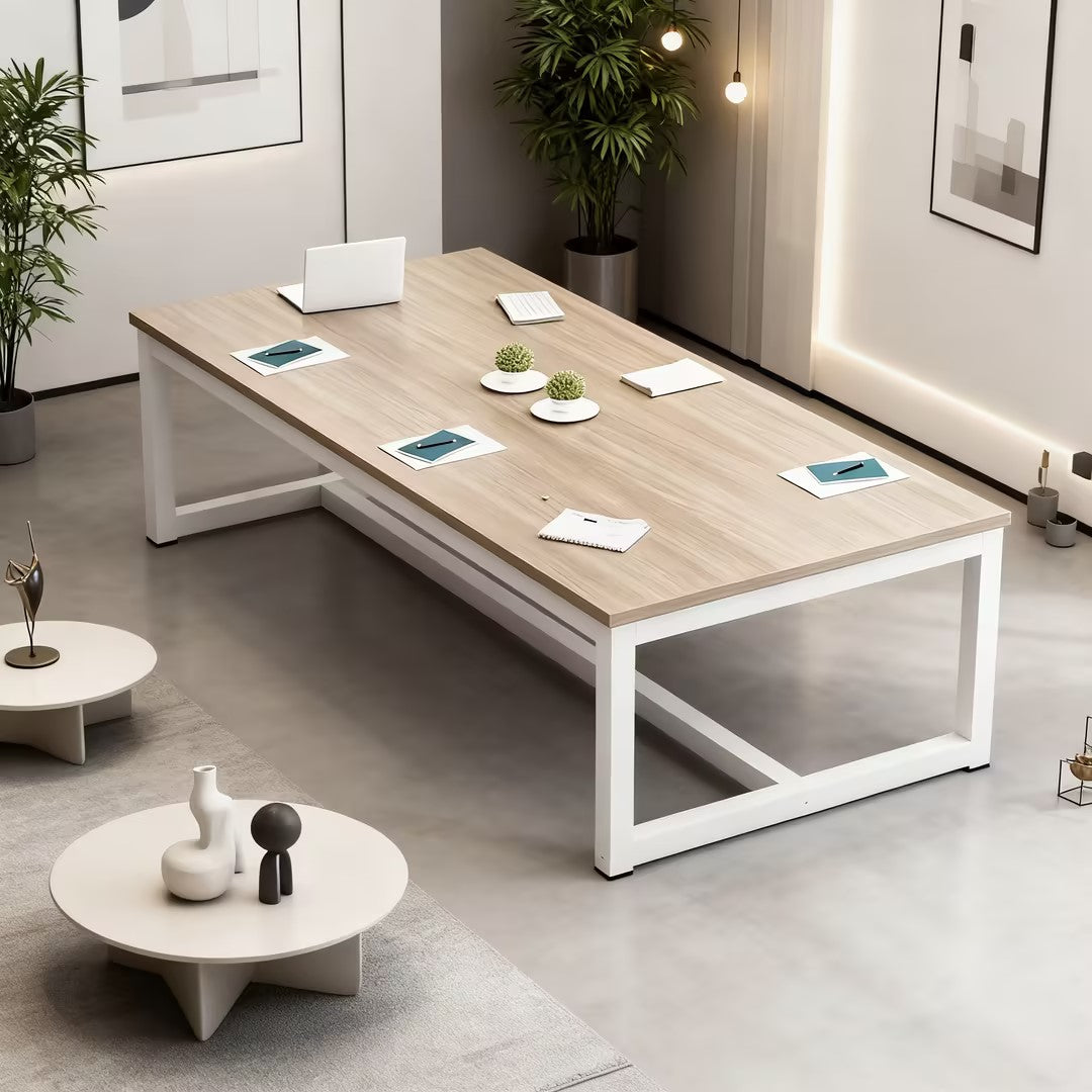 Modern Steel-Frame Rectangular Conference Table