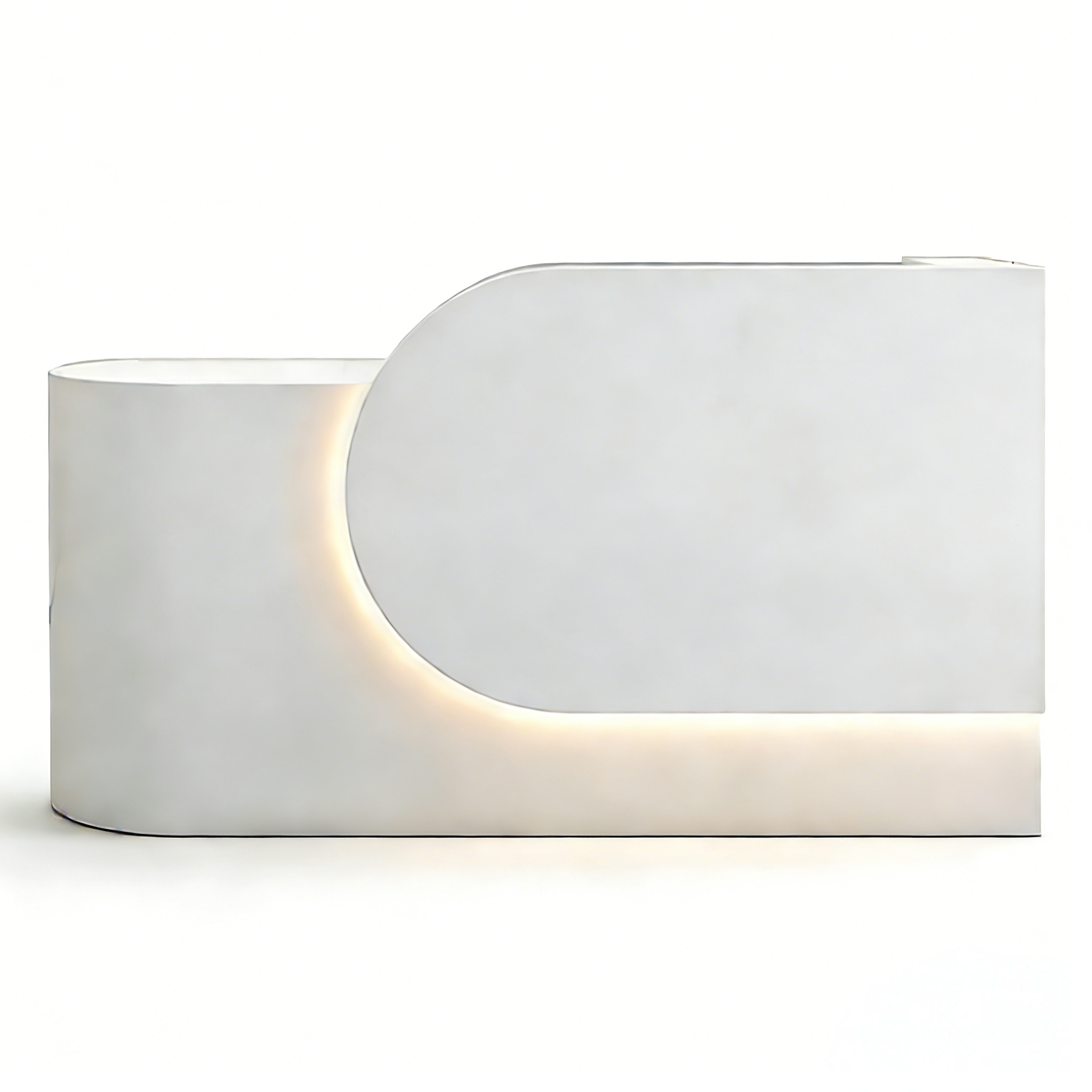 Compact Curved Reception Counter for Beauty and Skin Clinics