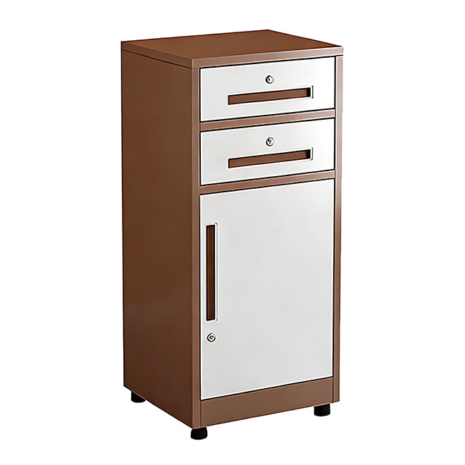 Slim Under Desk Lockable Office Storage Cabinet with Drawer