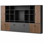 Modern Executive Storage Cabinet with Display Shelves